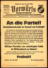 "Vorw�rts ... An die Partei! Sozialdemokratie im Kampf um Freiheit! ..."